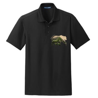 Alaska Bear Grizzly Bear Dry Zone Grid Polo