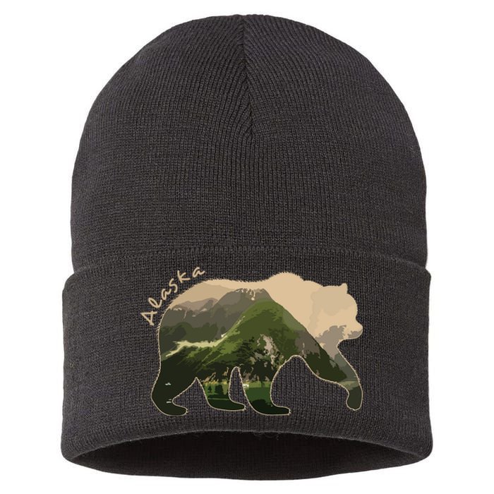 Alaska Bear Grizzly Bear Sustainable Knit Beanie