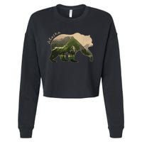 Alaska Bear Grizzly Bear Cropped Pullover Crew