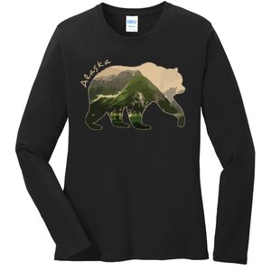 Alaska Bear Grizzly Bear Ladies Long Sleeve Shirt