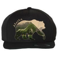 Alaska Bear Grizzly Bear Wool Snapback Cap