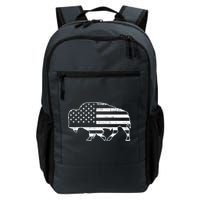 American Bison Gray Style Vintage Flag Backpack