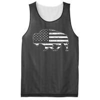 American Bison Gray Style Vintage Flag Mesh Reversible Basketball Jersey Tank