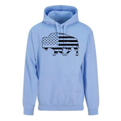 American Bison Gray Style Vintage Flag Unisex Surf Hoodie