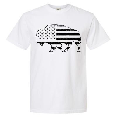 American Bison Gray Style Vintage Flag Garment-Dyed Heavyweight T-Shirt