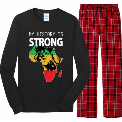 African Black Gift My History Is Strong History Gift Long Sleeve Pajama Set