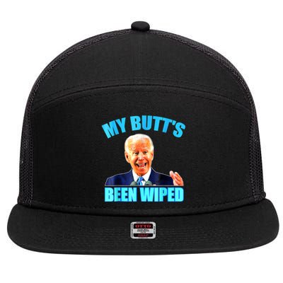 Anti Biden Gaffe My Butts Been Wiped Support Trump Election 7 Panel Mesh Trucker Snapback Hat