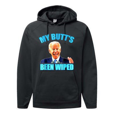 Anti Biden Gaffe My Butts Been Wiped Support Trump Election Performance Fleece Hoodie