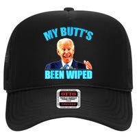 Anti Biden Gaffe My Butts Been Wiped Support Trump Election High Crown Mesh Back Trucker Hat