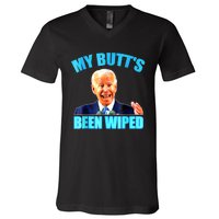 Anti Biden Gaffe My Butts Been Wiped Support Trump Election V-Neck T-Shirt