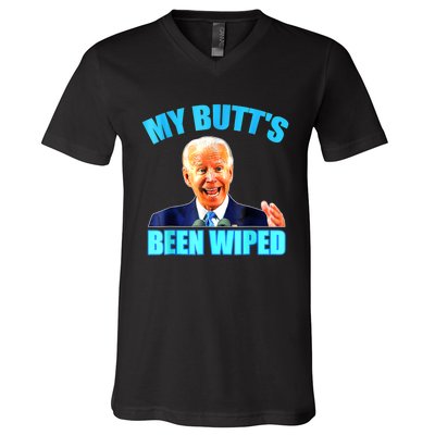 Anti Biden Gaffe My Butts Been Wiped Support Trump Election V-Neck T-Shirt