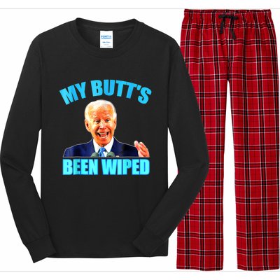 Anti Biden Gaffe My Butts Been Wiped Support Trump Election Long Sleeve Pajama Set