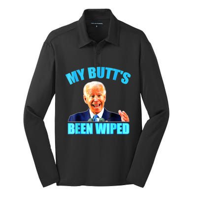 Anti Biden Gaffe My Butts Been Wiped Support Trump Election Silk Touch Performance Long Sleeve Polo