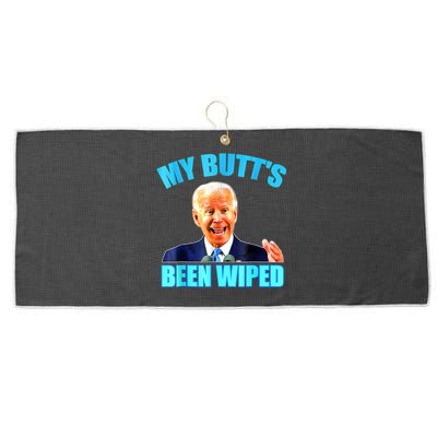 Anti Biden Gaffe My Butts Been Wiped Support Trump Election Large Microfiber Waffle Golf Towel