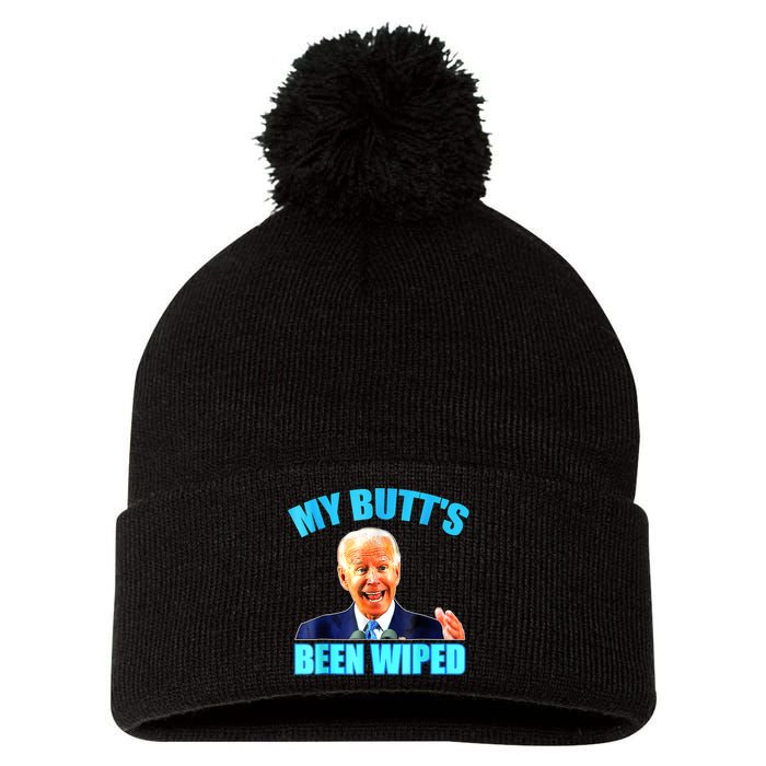 Anti Biden Gaffe My Butts Been Wiped Support Trump Election Pom Pom 12in Knit Beanie