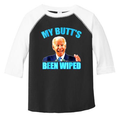 Anti Biden Gaffe My Butts Been Wiped Support Trump Election Toddler Fine Jersey T-Shirt