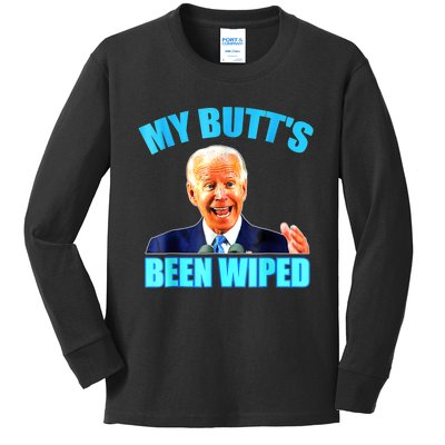 Anti Biden Gaffe My Butts Been Wiped Support Trump Election Kids Long Sleeve Shirt