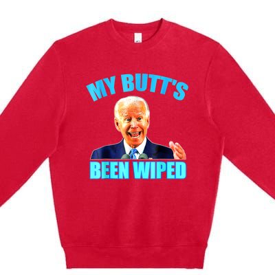 Anti Biden Gaffe My Butts Been Wiped Support Trump Election Premium Crewneck Sweatshirt