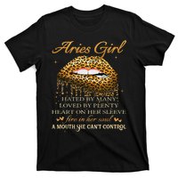 Aries Birthday Gifts Funny Leopard Sexy Lip T-Shirt