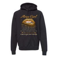 Aries Birthday Gifts Funny Leopard Sexy Lip Premium Hoodie