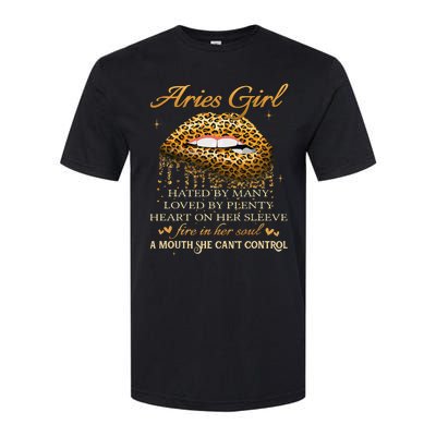 Aries Birthday Gifts Funny Leopard Sexy Lip Softstyle CVC T-Shirt