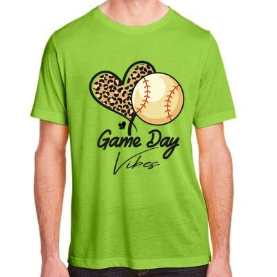 America Baseball Game Day Vibes Baseball Mom Leopard Gift Adult ChromaSoft Performance T-Shirt