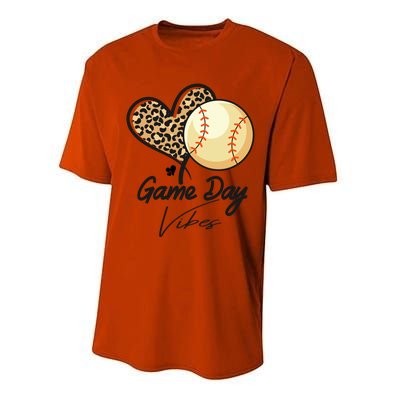 America Baseball Game Day Vibes Baseball Mom Leopard Gift Performance Sprint T-Shirt