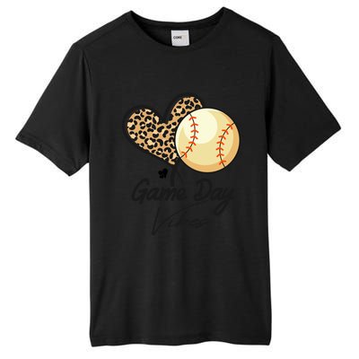 America Baseball Game Day Vibes Baseball Mom Leopard Gift Tall Fusion ChromaSoft Performance T-Shirt