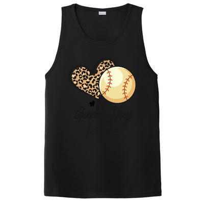 America Baseball Game Day Vibes Baseball Mom Leopard Gift PosiCharge Competitor Tank