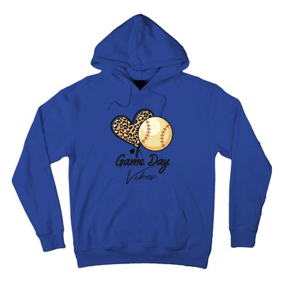 America Baseball Game Day Vibes Baseball Mom Leopard Gift Hoodie