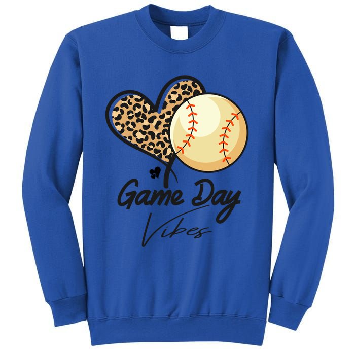 America Baseball Game Day Vibes Baseball Mom Leopard Gift Sweatshirt