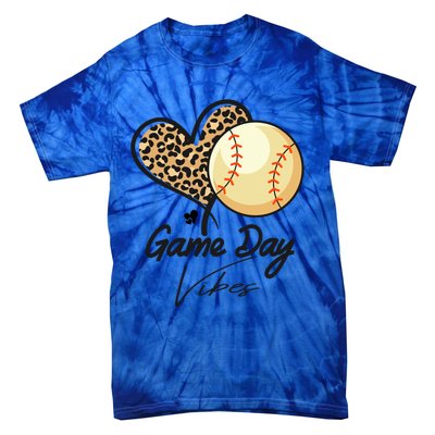 America Baseball Game Day Vibes Baseball Mom Leopard Gift Tie-Dye T-Shirt