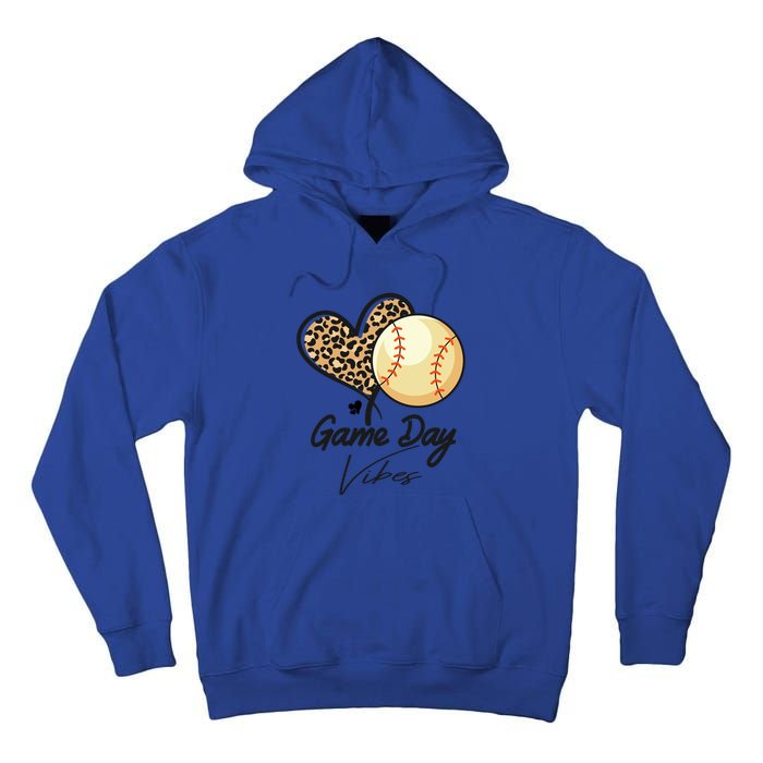 America Baseball Game Day Vibes Baseball Mom Leopard Gift Tall Hoodie