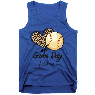 America Baseball Game Day Vibes Baseball Mom Leopard Gift Tank Top