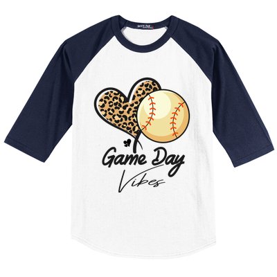 America Baseball Game Day Vibes Baseball Mom Leopard Gift Baseball Sleeve Shirt