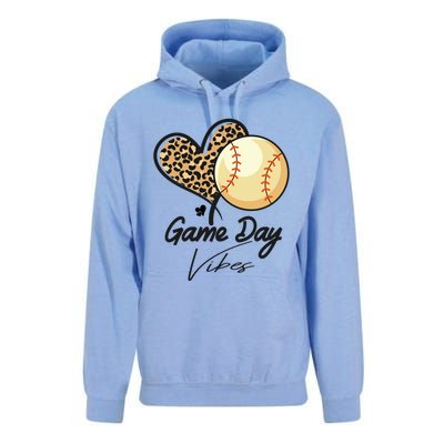 America Baseball Game Day Vibes Baseball Mom Leopard Gift Unisex Surf Hoodie