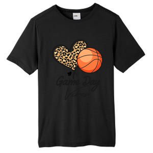 America Basketball Game Day Vibes Basketball Mom Leopard Gift Tall Fusion ChromaSoft Performance T-Shirt