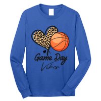 America Basketball Game Day Vibes Basketball Mom Leopard Gift Long Sleeve Shirt