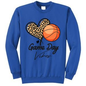 America Basketball Game Day Vibes Basketball Mom Leopard Gift Sweatshirt