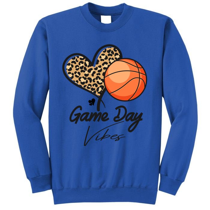 America Basketball Game Day Vibes Basketball Mom Leopard Gift Sweatshirt