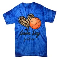 America Basketball Game Day Vibes Basketball Mom Leopard Gift Tie-Dye T-Shirt