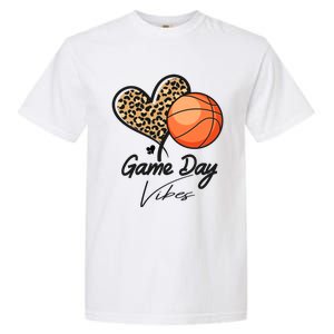 America Basketball Game Day Vibes Basketball Mom Leopard Gift Garment-Dyed Heavyweight T-Shirt