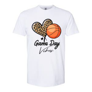 America Basketball Game Day Vibes Basketball Mom Leopard Gift Softstyle CVC T-Shirt