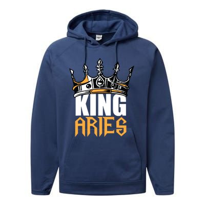 Aries Birthday Gifts King Aries Zodiac Performance Fleece Hoodie