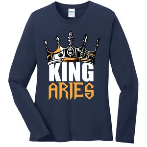 Aries Birthday Gifts King Aries Zodiac Ladies Long Sleeve Shirt