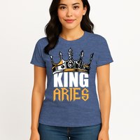 Aries Birthday Gifts King Aries Zodiac Womens T-Shirt
