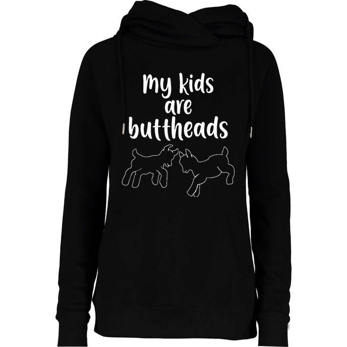 Are Buttheads Goat Mom Farmer Womens Funnel Neck Pullover Hood