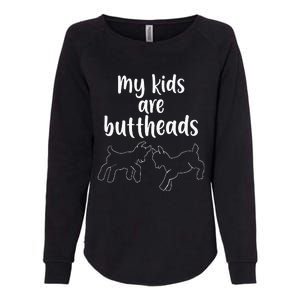 Are Buttheads Goat Mom Farmer Womens California Wash Sweatshirt