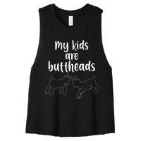 Are Buttheads Goat Mom Farmer Women's Racerback Cropped Tank