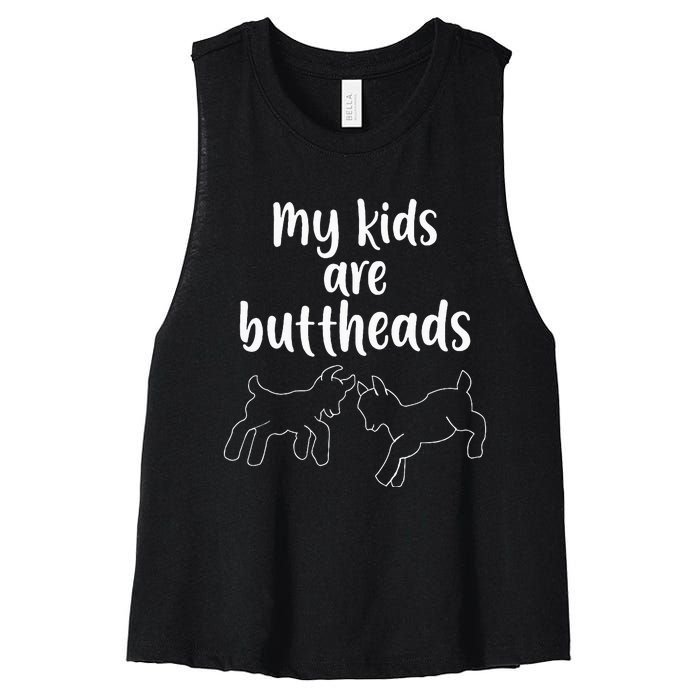 Are Buttheads Goat Mom Farmer Women's Racerback Cropped Tank